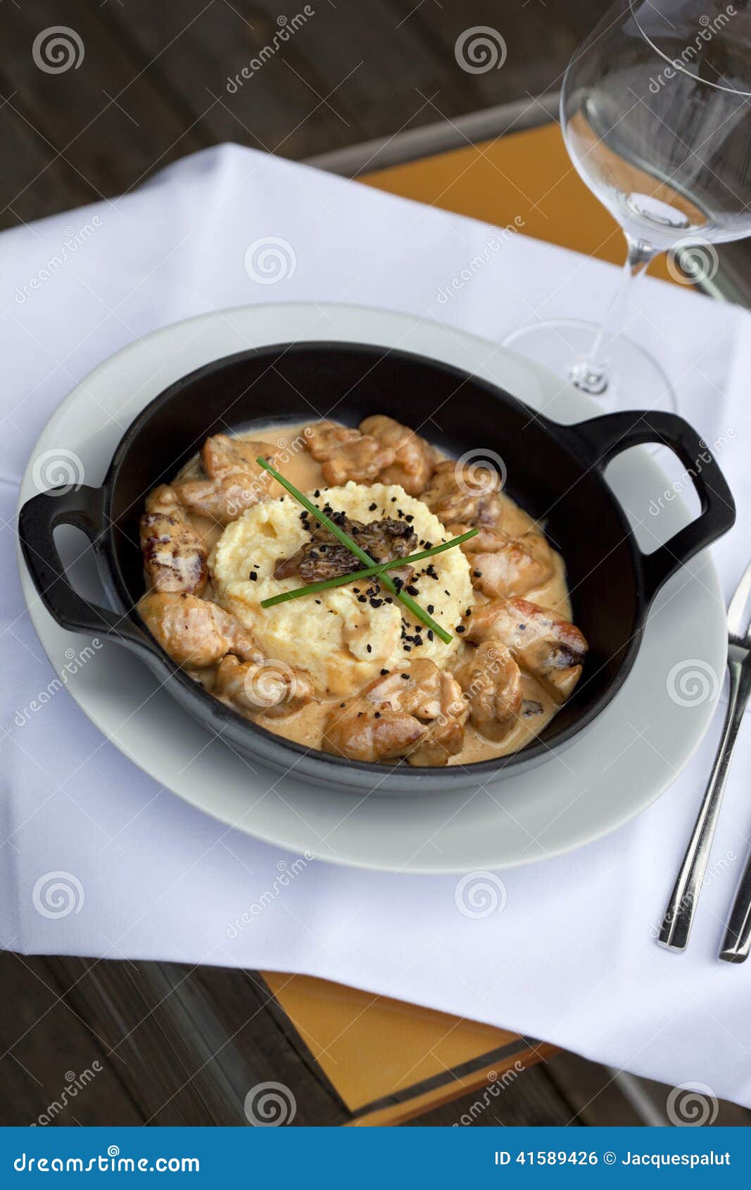 Sweetbreads in a dish stock photo. Image of sauce, france 41589426