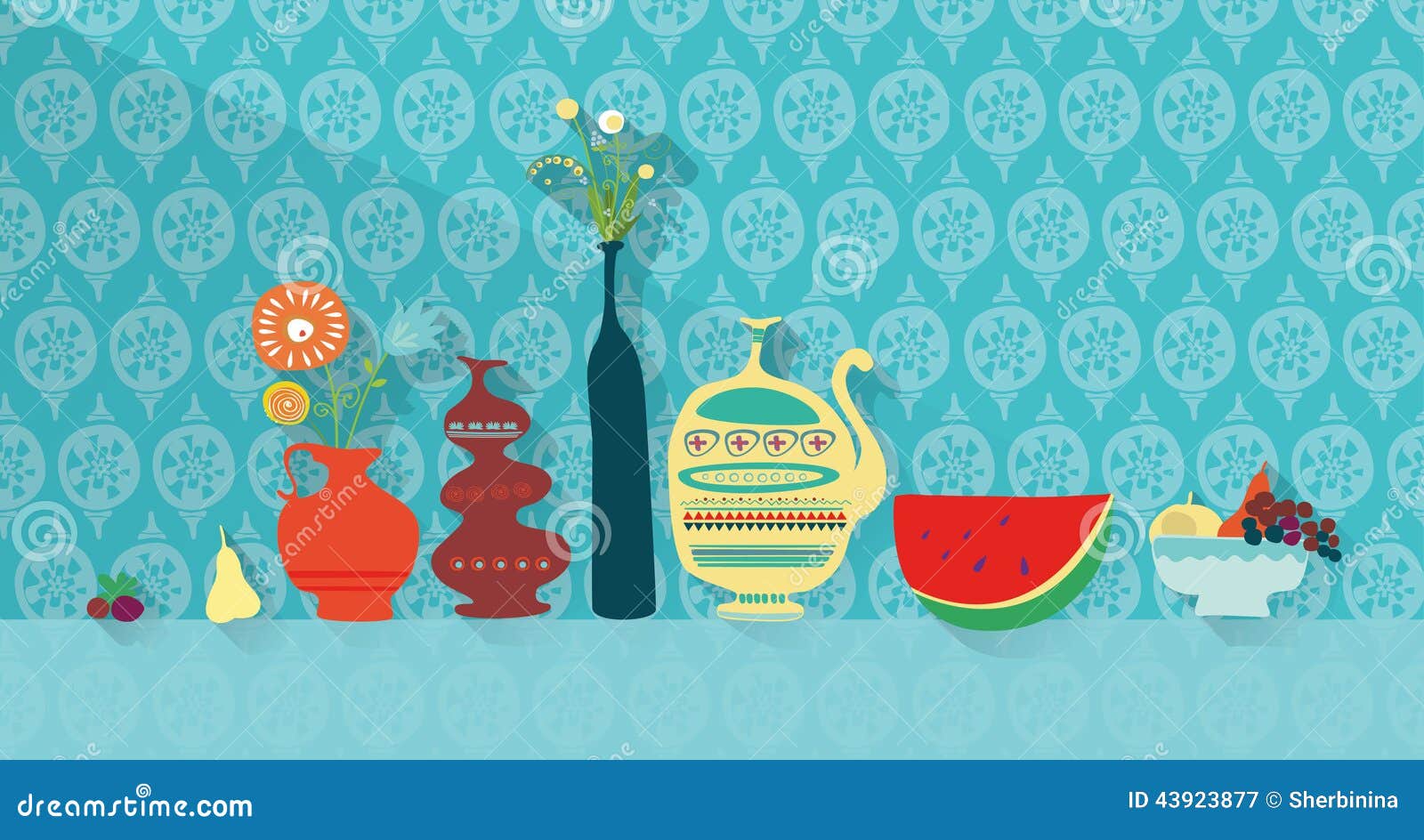 Sweets and Dessert on the Table Stock Vector Illustration of birthday