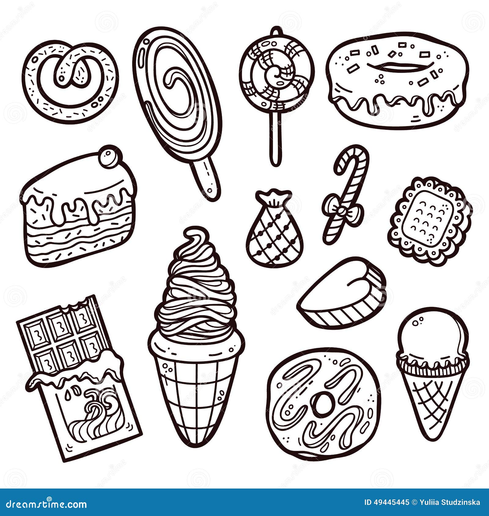 Sweets set. stock vector. Illustration of cute, food 49445445