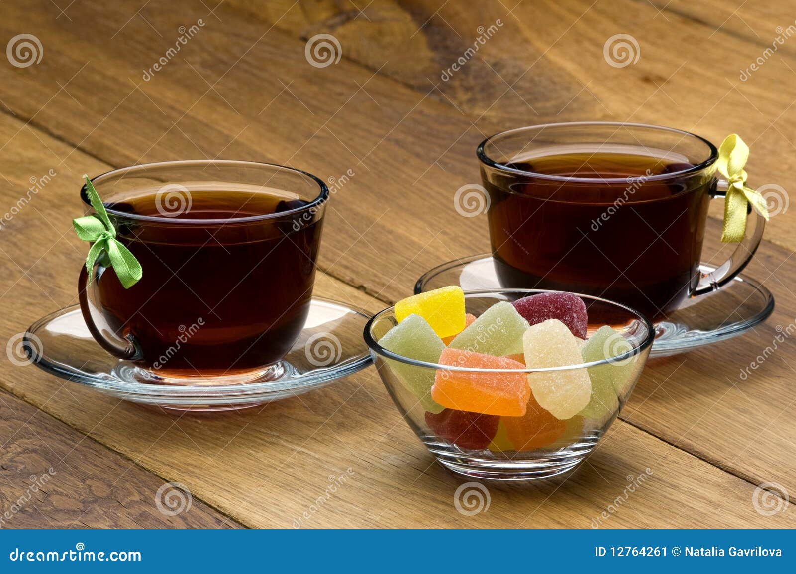 Sweets and tea stock image. Image of drink, brown, wood 12764261