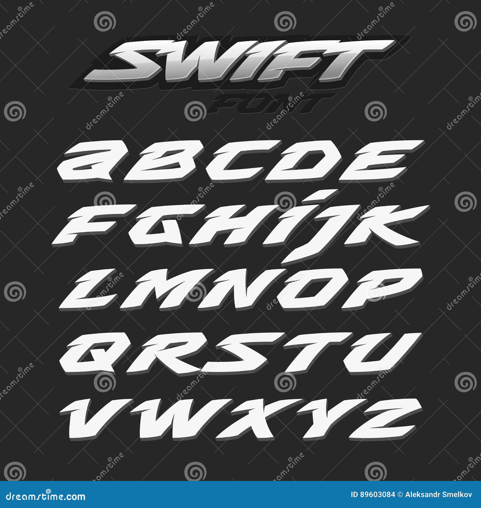 swift fast strong futuristic alphabet lettering vector font latin letters download