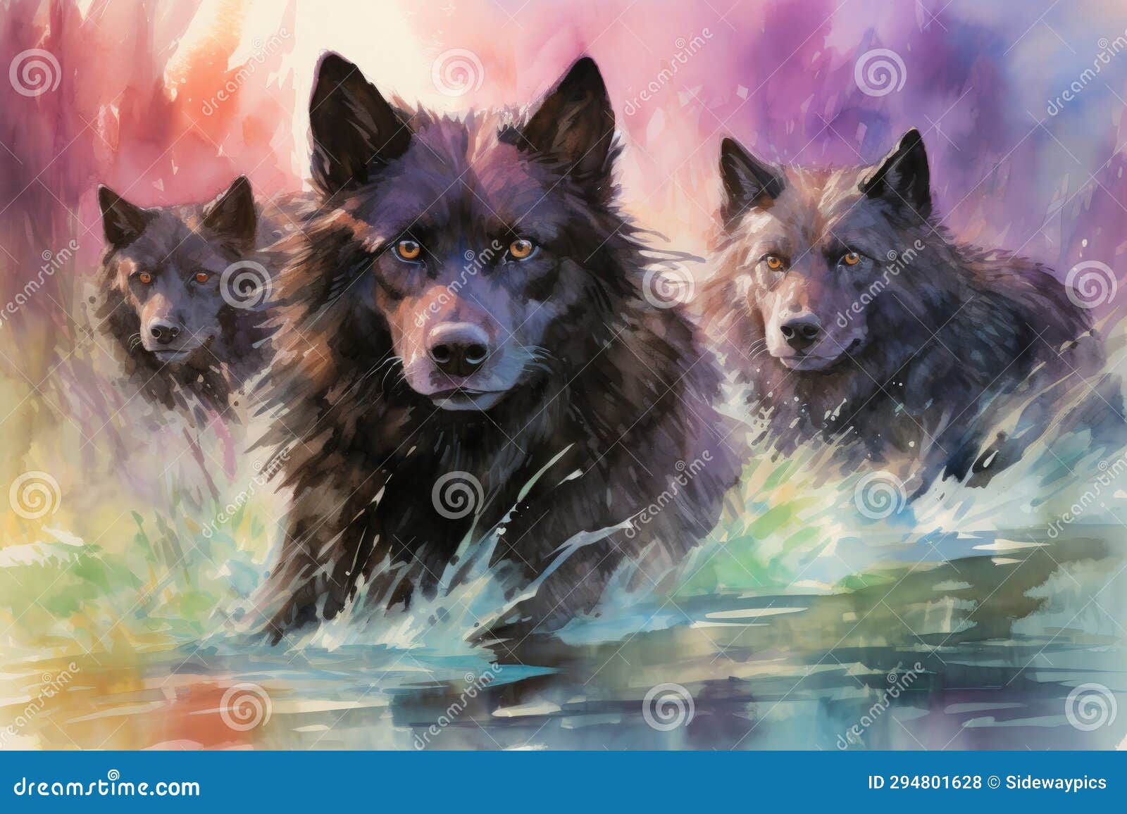 Swift Shadow Wolves, Blending Seamlessly into the Night As they Hunt 