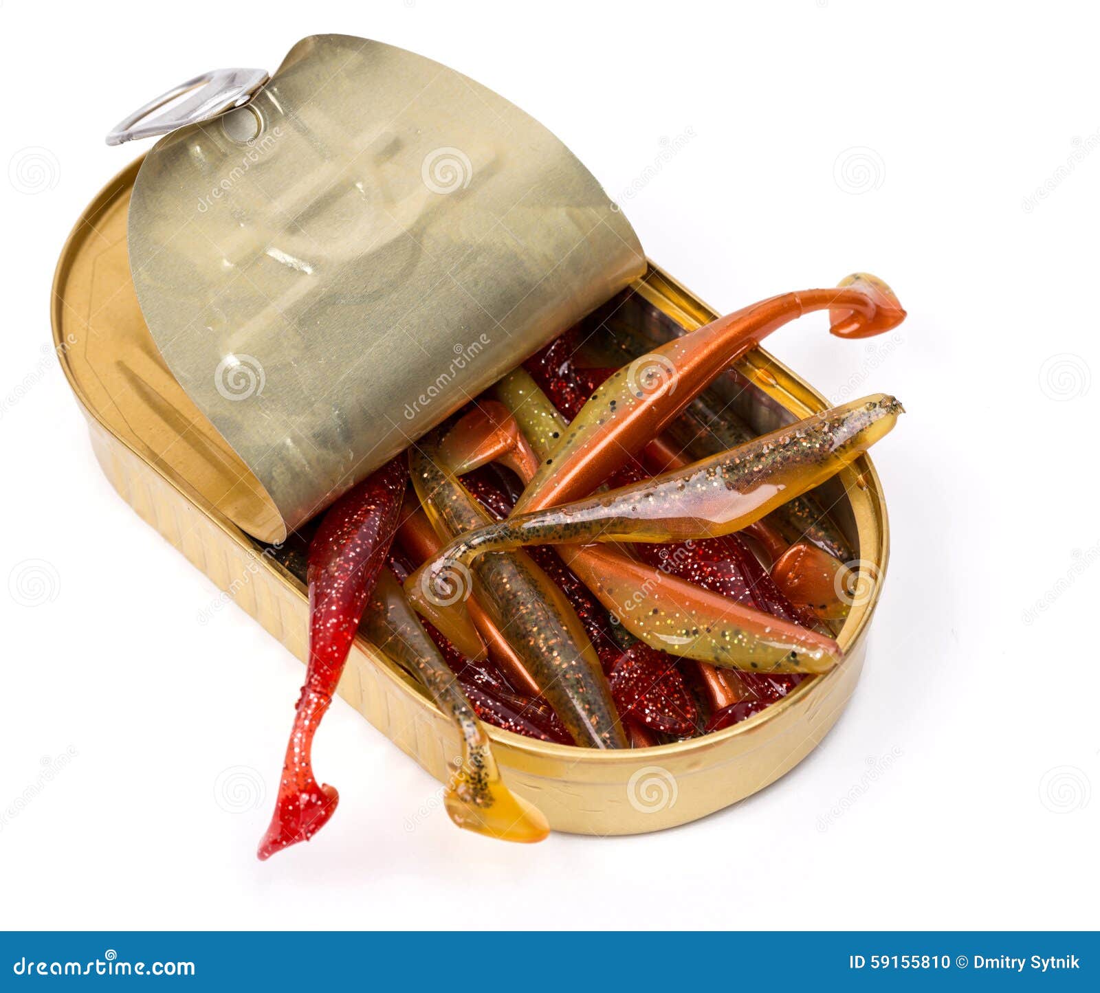 swimbait different colors in open can