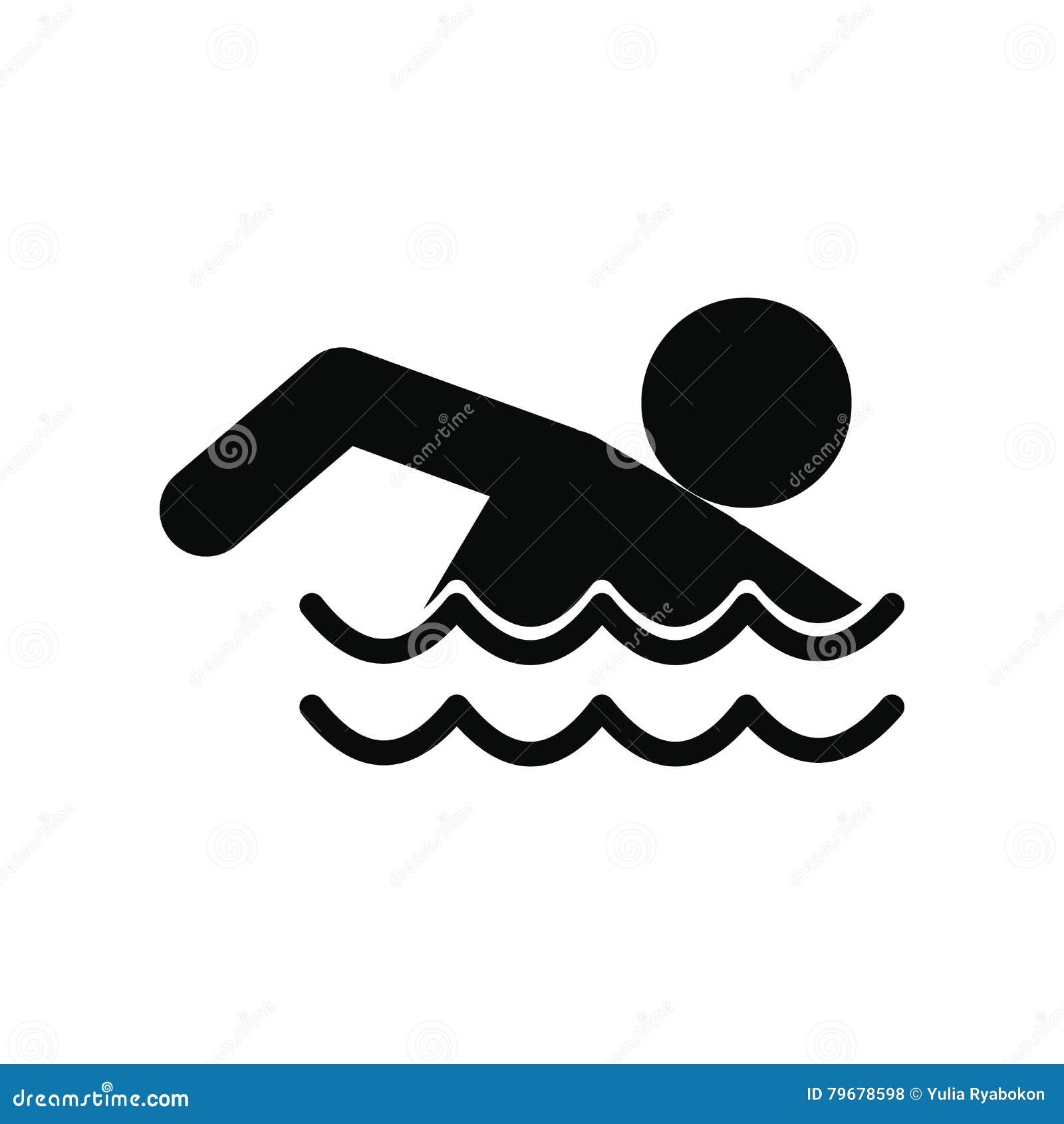 Swimmer black simple icon stock vector. Illustration of black - 79678598