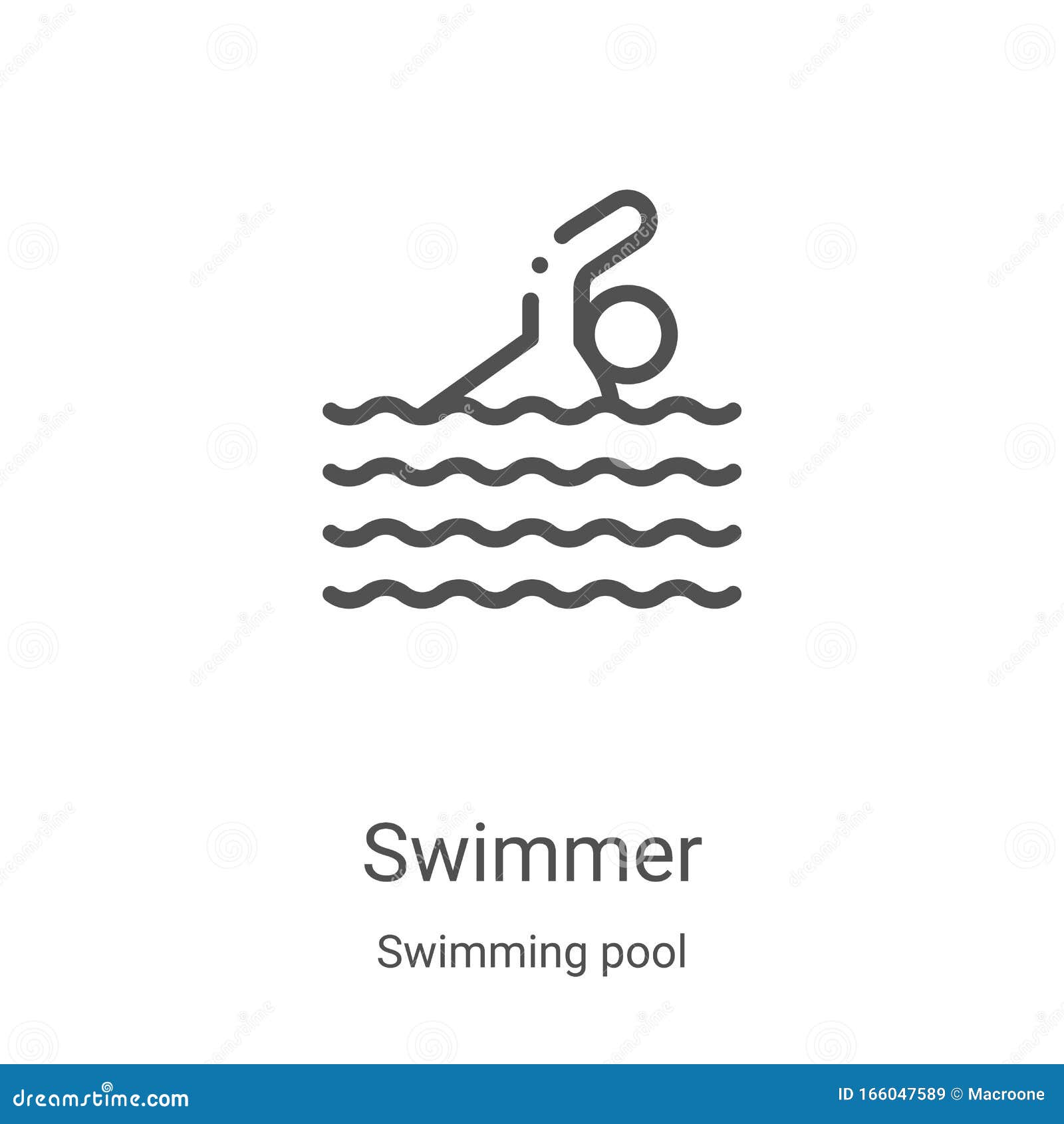 Swimmer Icon Vector from Swimming Pool Collection. Thin Line Swimmer