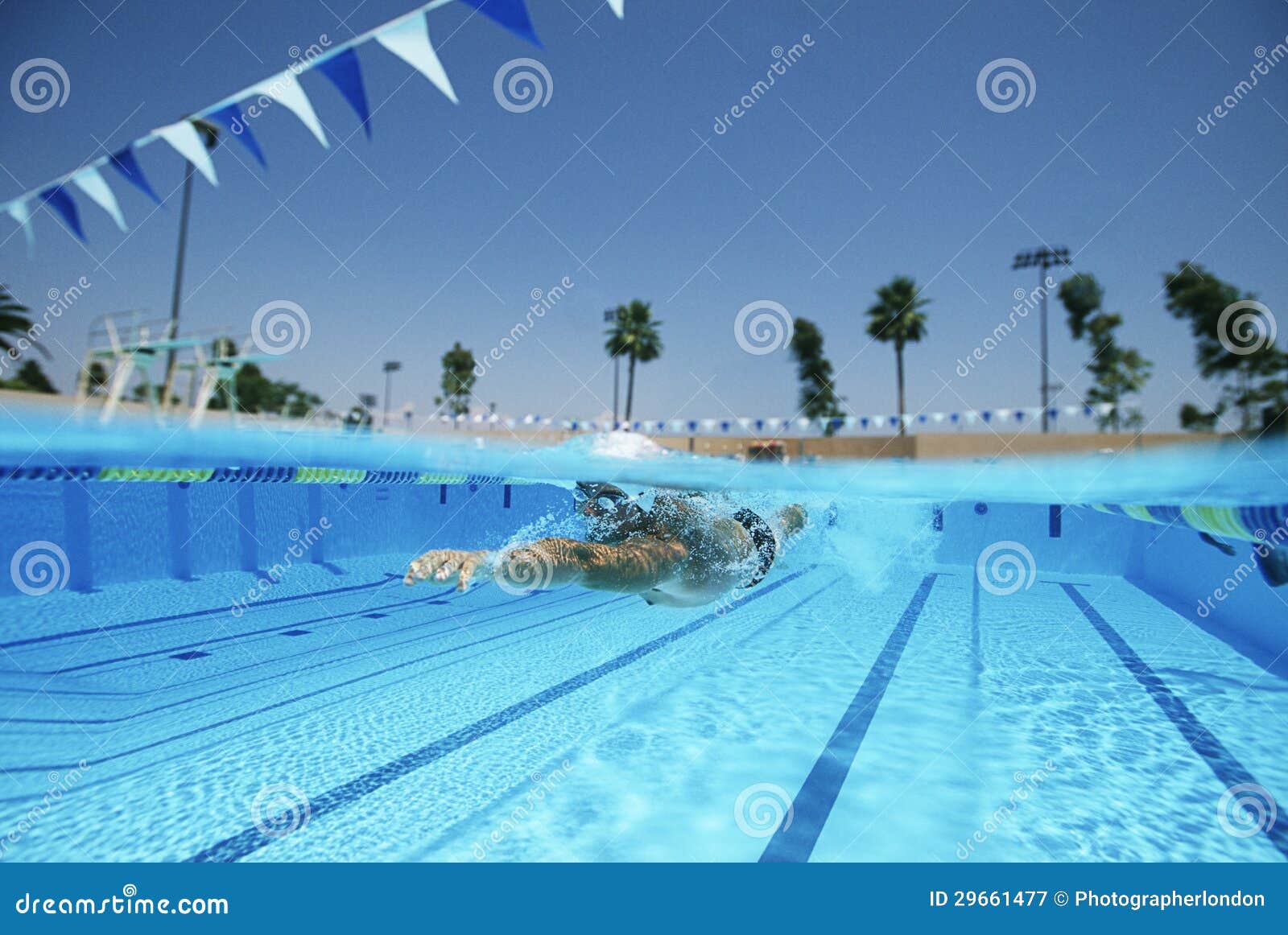 swimmer practicing in pool