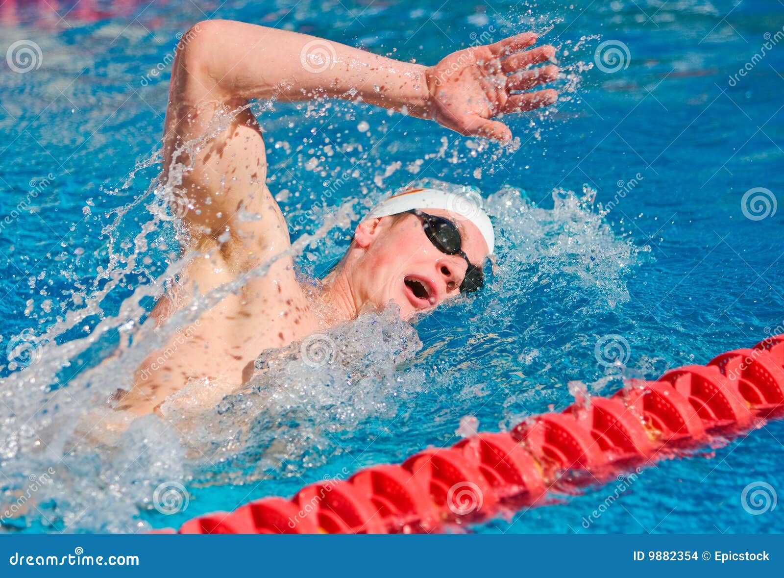 Swimmer Swimming Laps stock photo. Image of motion, freestyle 9882354
