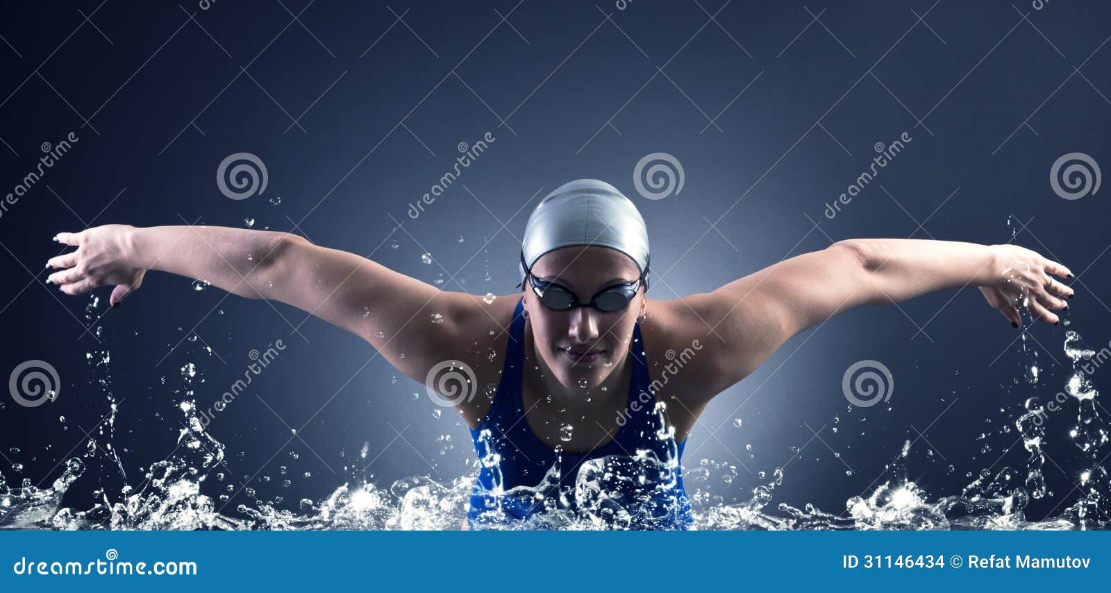 swimmer swims.