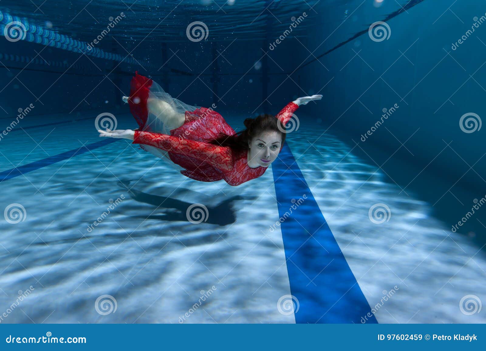 Swimmer Underwater in the Pool. Stock Image Image of dance, artistic