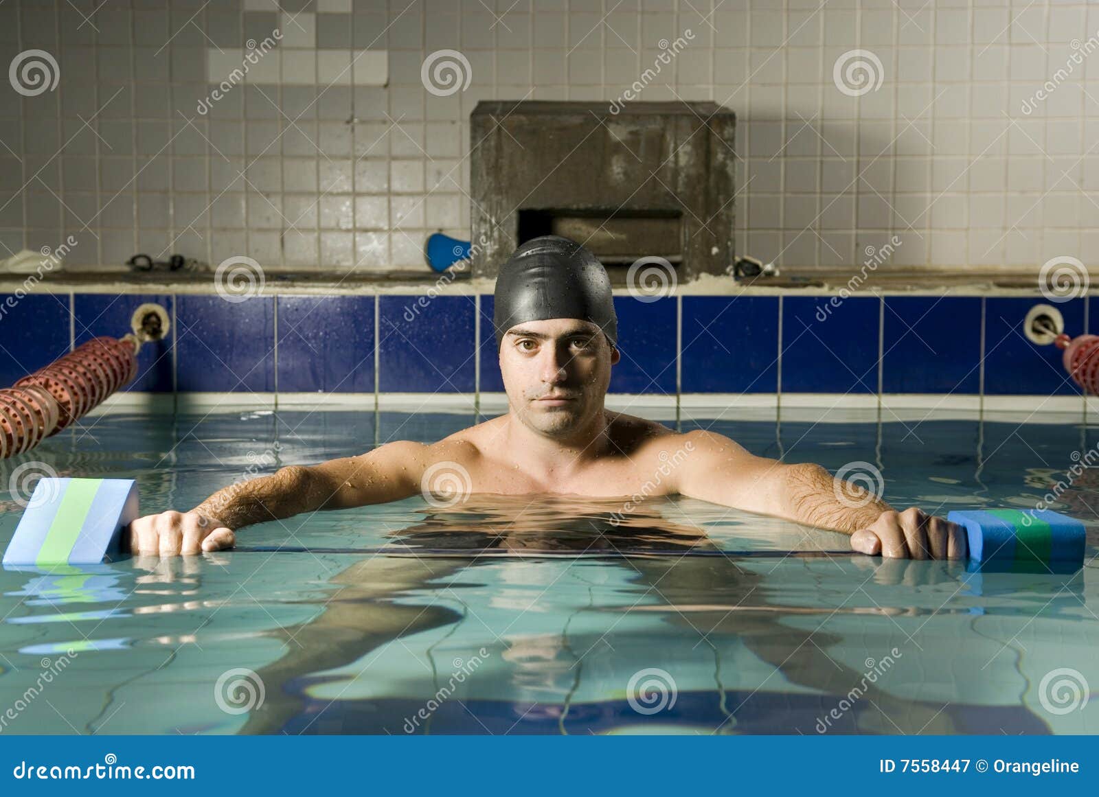 Swimmer with Weights stock image. Image of latin, tired 7558447