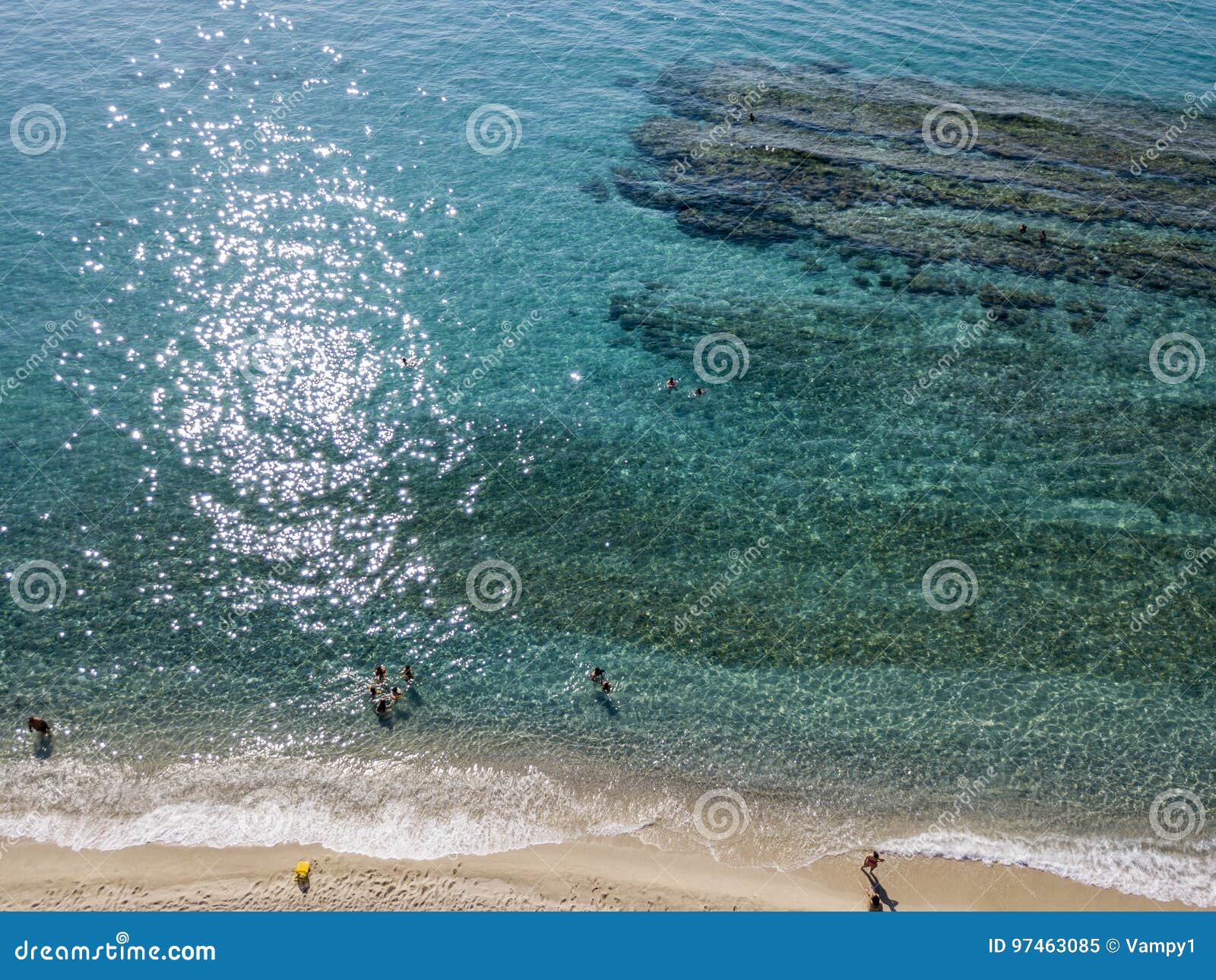 Swimmers, Bathers Floating on the Water. Aerial View Stock Image ...