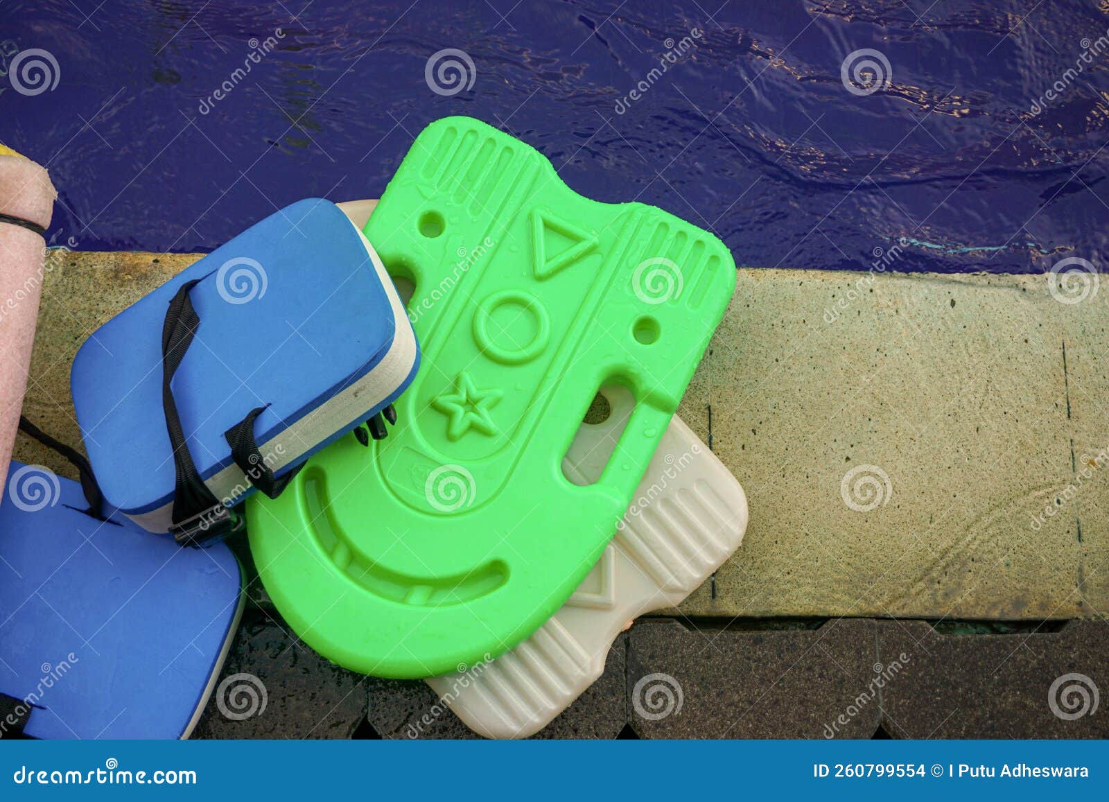Swimming Aids for Children Learning To Swim Stock Photo Image of