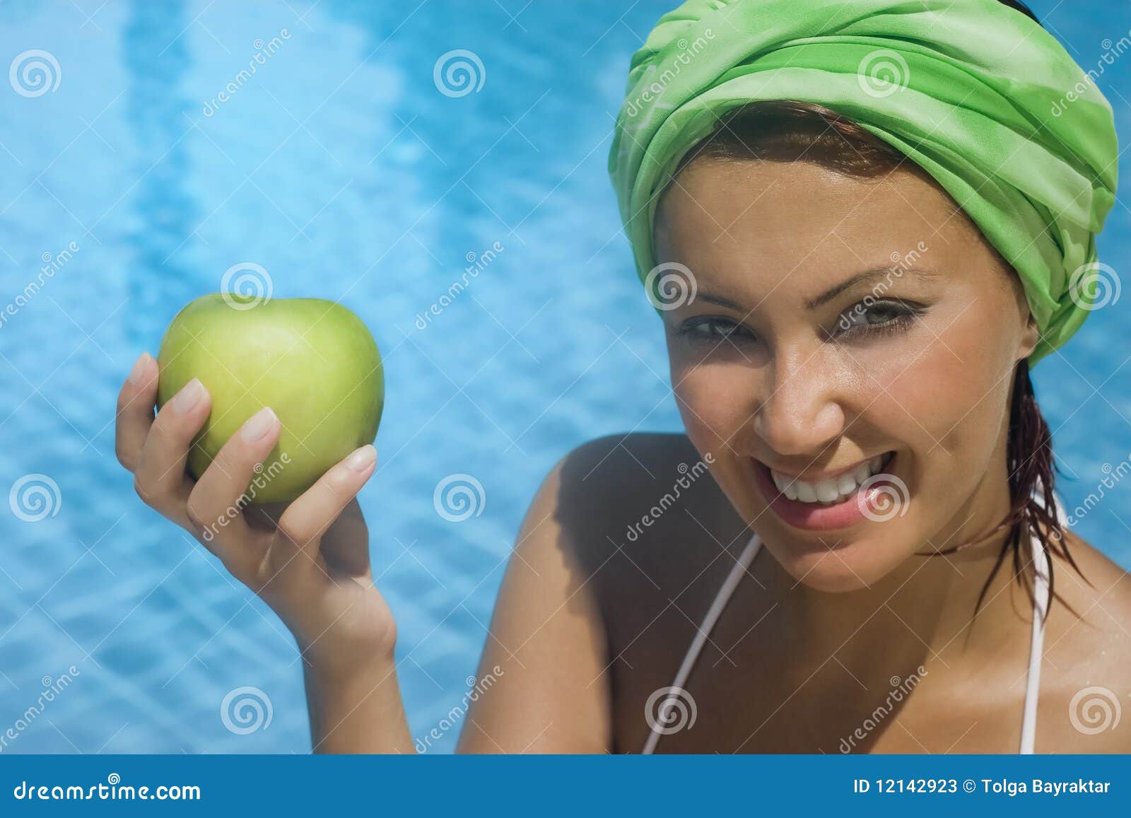 Before swimming an apple stock image. Image of human 12142923