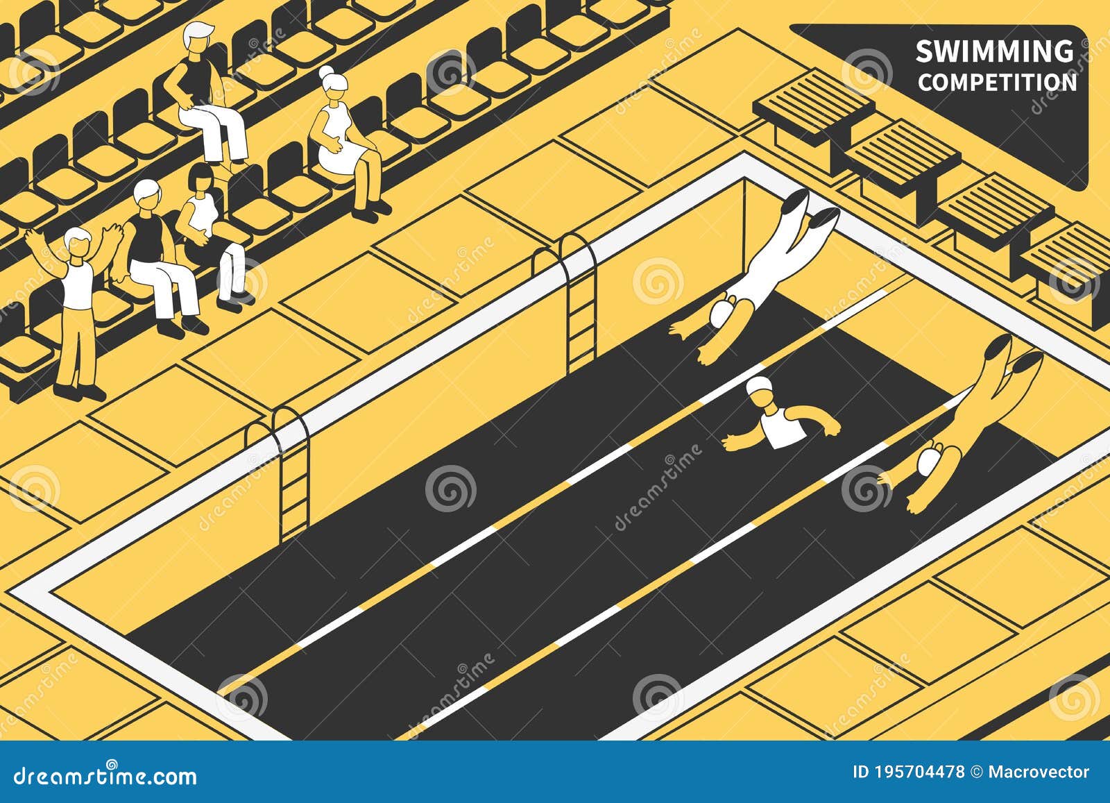 swimming competitions isometric composition