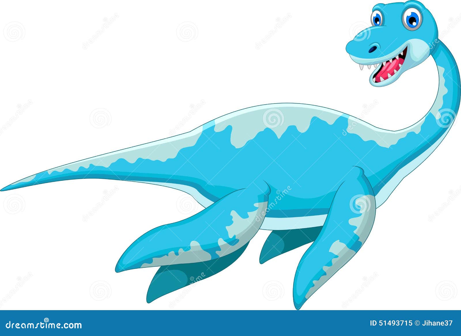 Swimming dinosaur cartoon stock illustration. Illustration of comic