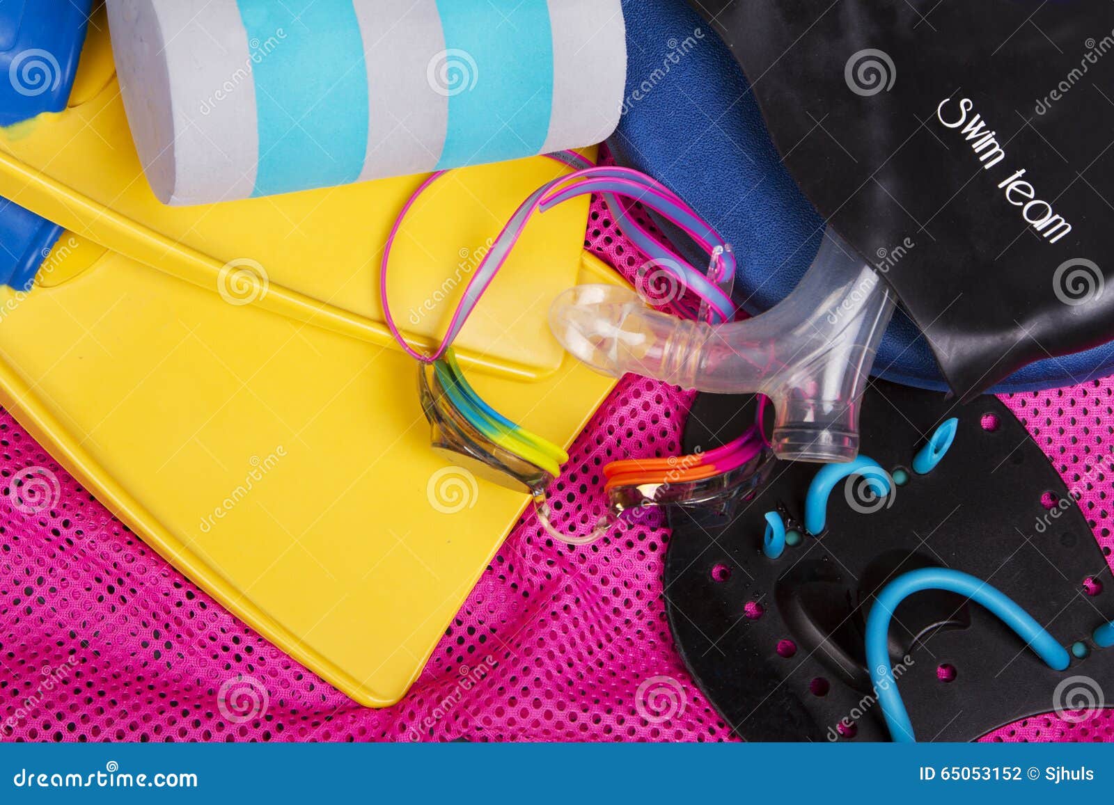 Swimming Equiptment or Gear for Swim Team Stock Photo - Image of ...