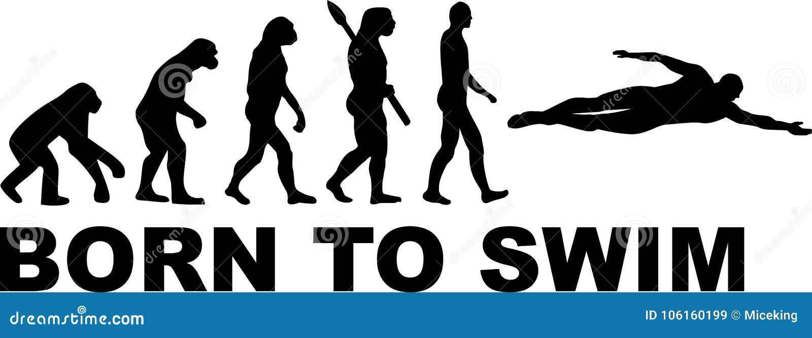 Swimming Evolution stock vector. Illustration of evolve 106160199