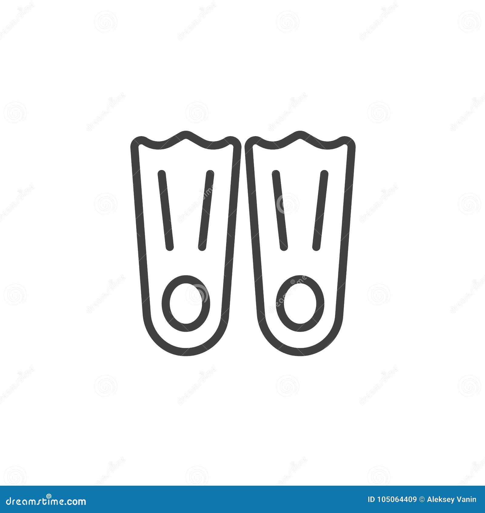 Swimming fins line icon stock vector. Illustration of perfect - 105064409