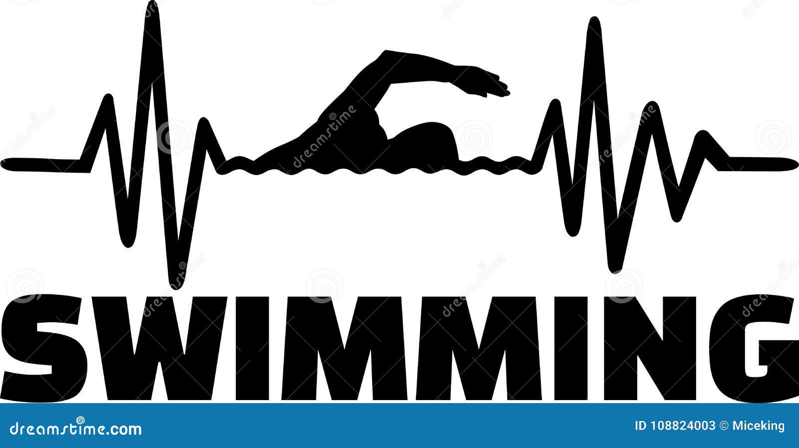 Swimming Heartbeat Line German Stock Vector Illustration of heartbeat