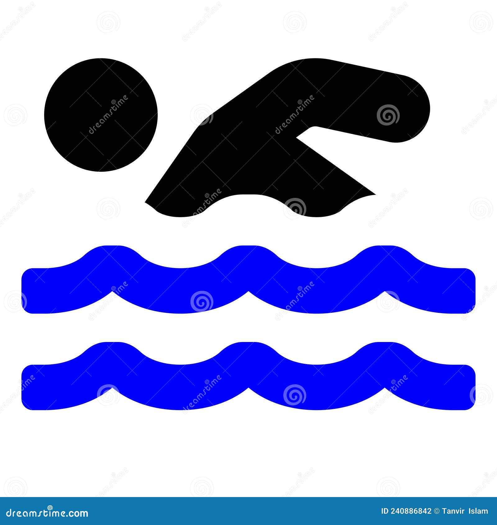 Swimming icon stock vector. Illustration of sign, exercise 240886842