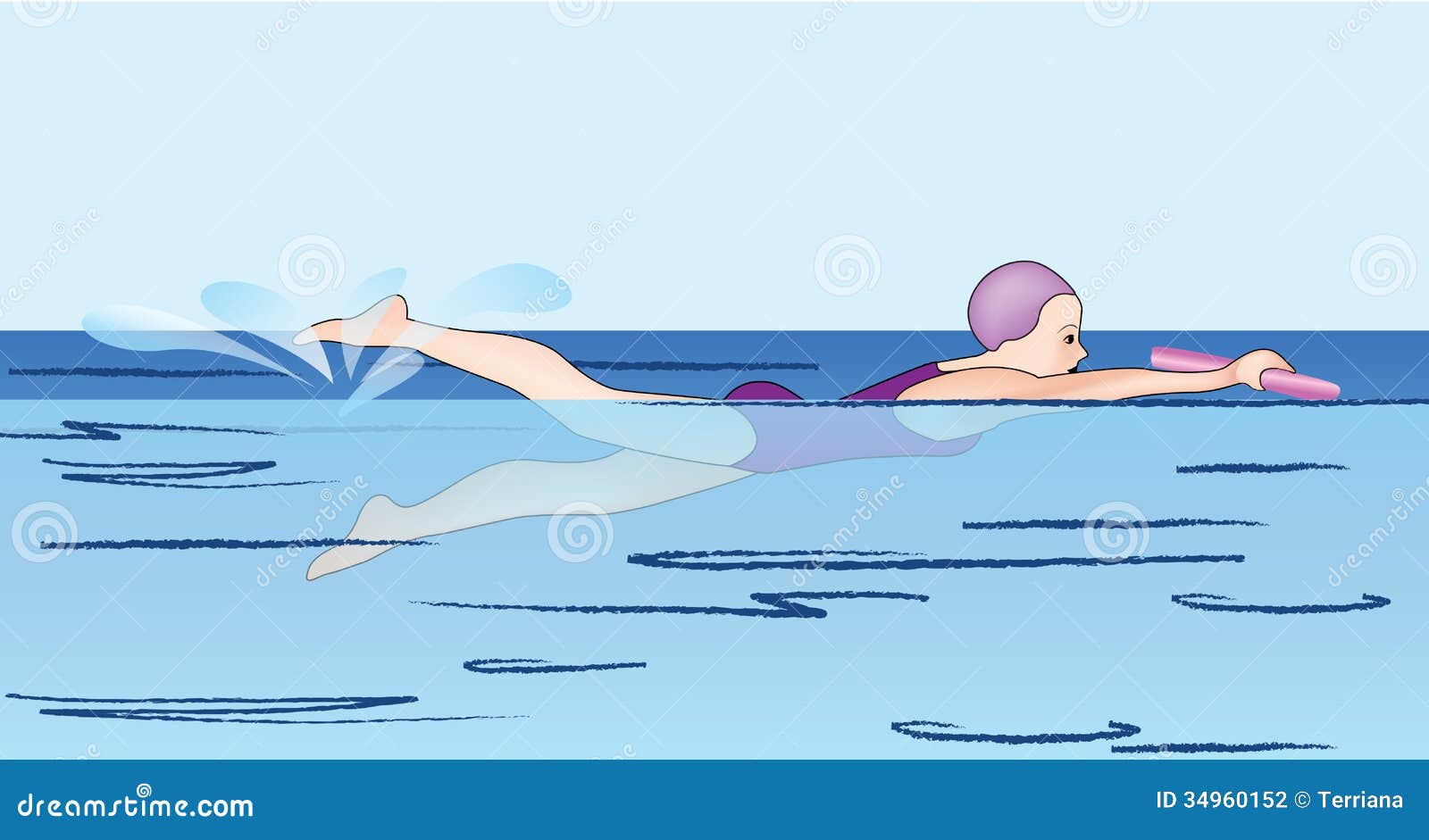 Swimming lesson stock illustration. Illustration of swimming 34960152