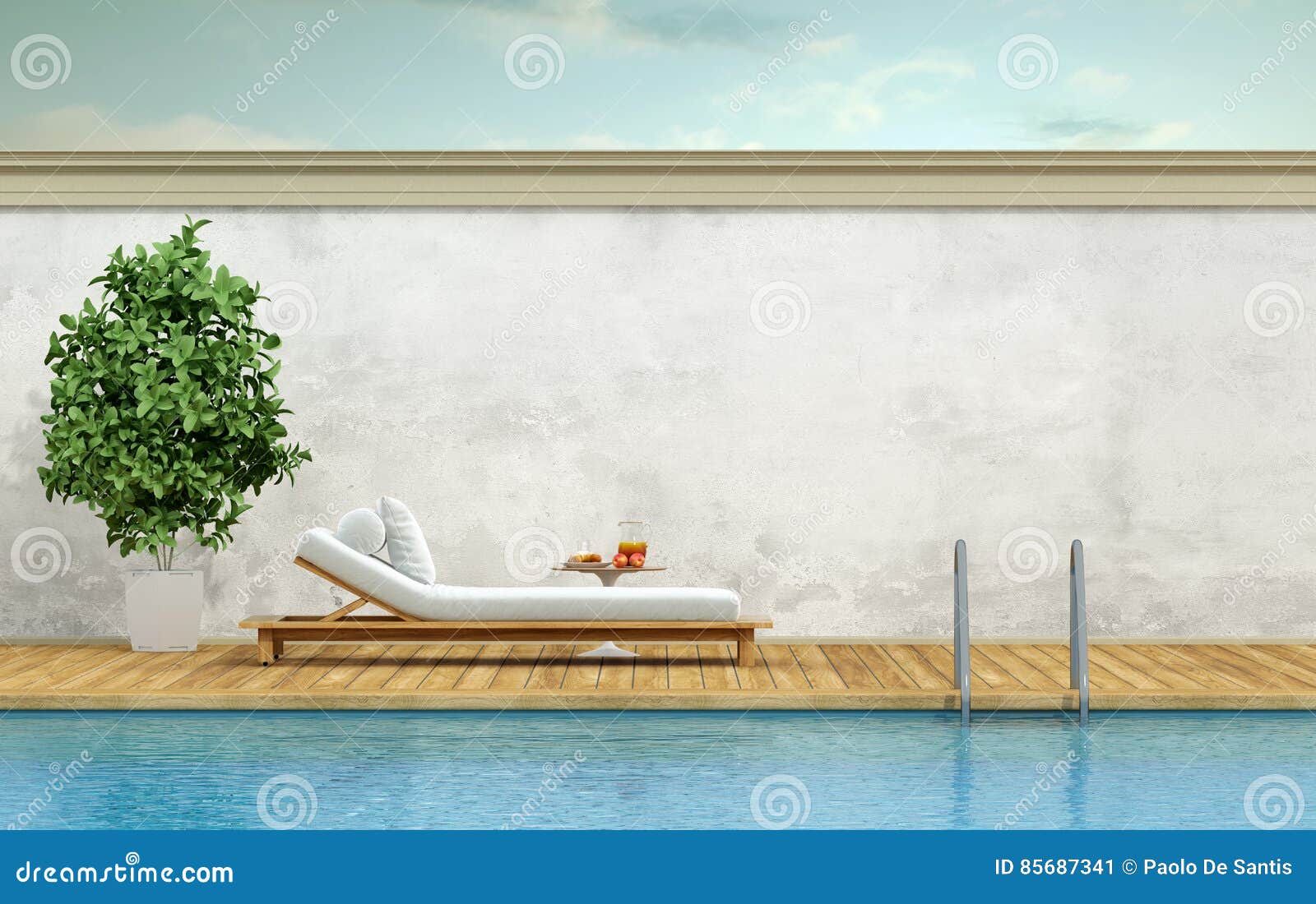swimming pool with chaise lounge