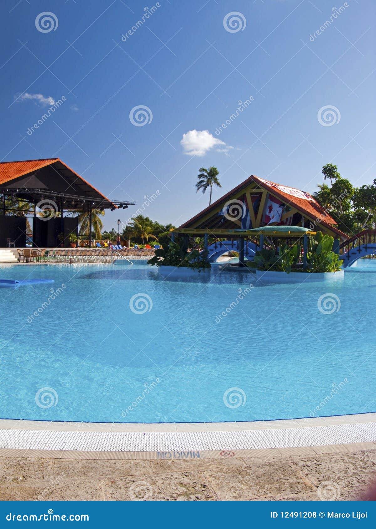 Swimming Pool in Cuba stock photo. Image of architectonical 12491208