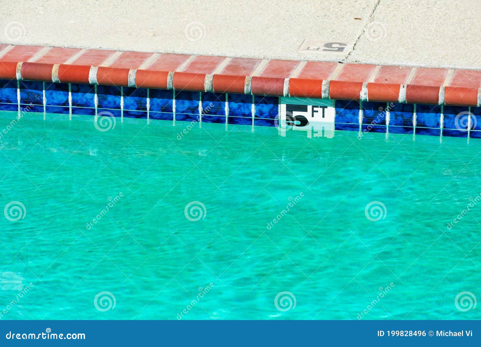Twinkelen Oude man leveren Swimming Pool Depth Marker Identifies the Water Depth for Swimmers. Five  Feet Depth Sign Stock Photo - Image of liability, outdoor: 199828496