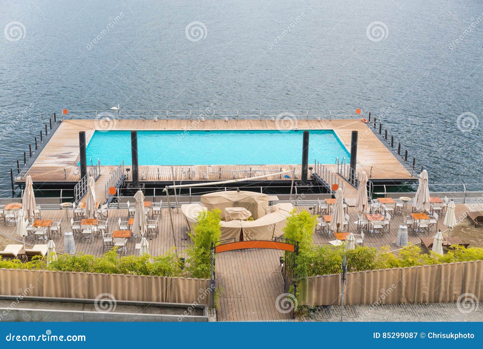 Swimming Pool Floating on Lake Como Stock Image Image of lakeside