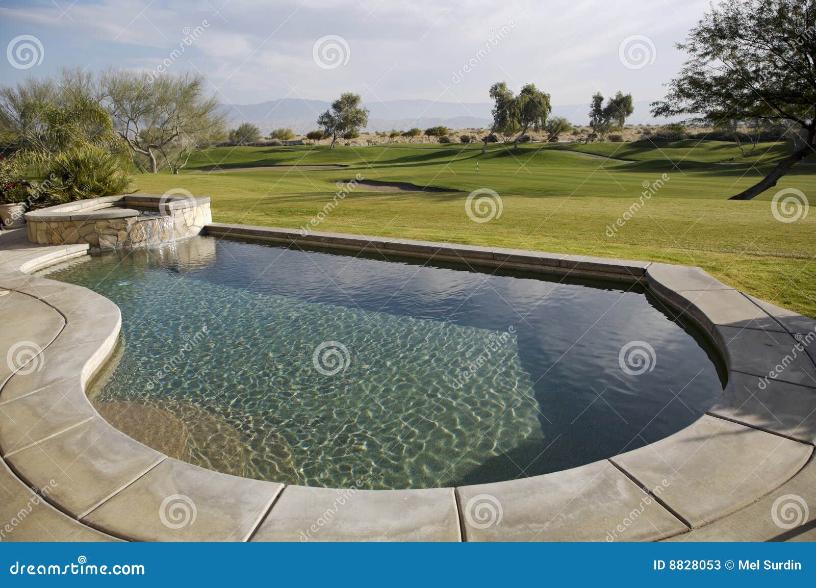 Swimming Pool on the Golf Course Stock Image Image of swimming