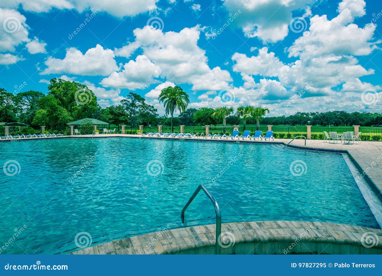 Swimming Pool on a Golf Course Stock Image Image of florida, sunshine