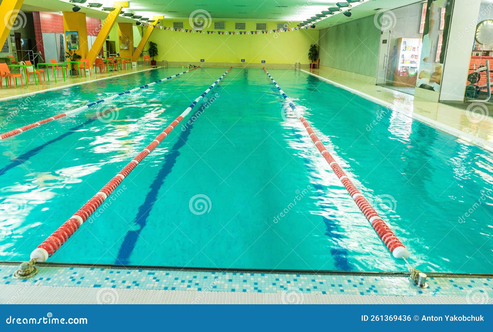 Swimming Pool with Hand Rails at the Leisure Center Stock Photo Image