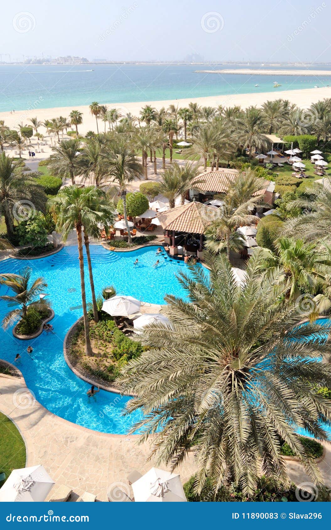 Swimming Pool at Hotel Recreation Area, Dubai, UAE Stock Image Image