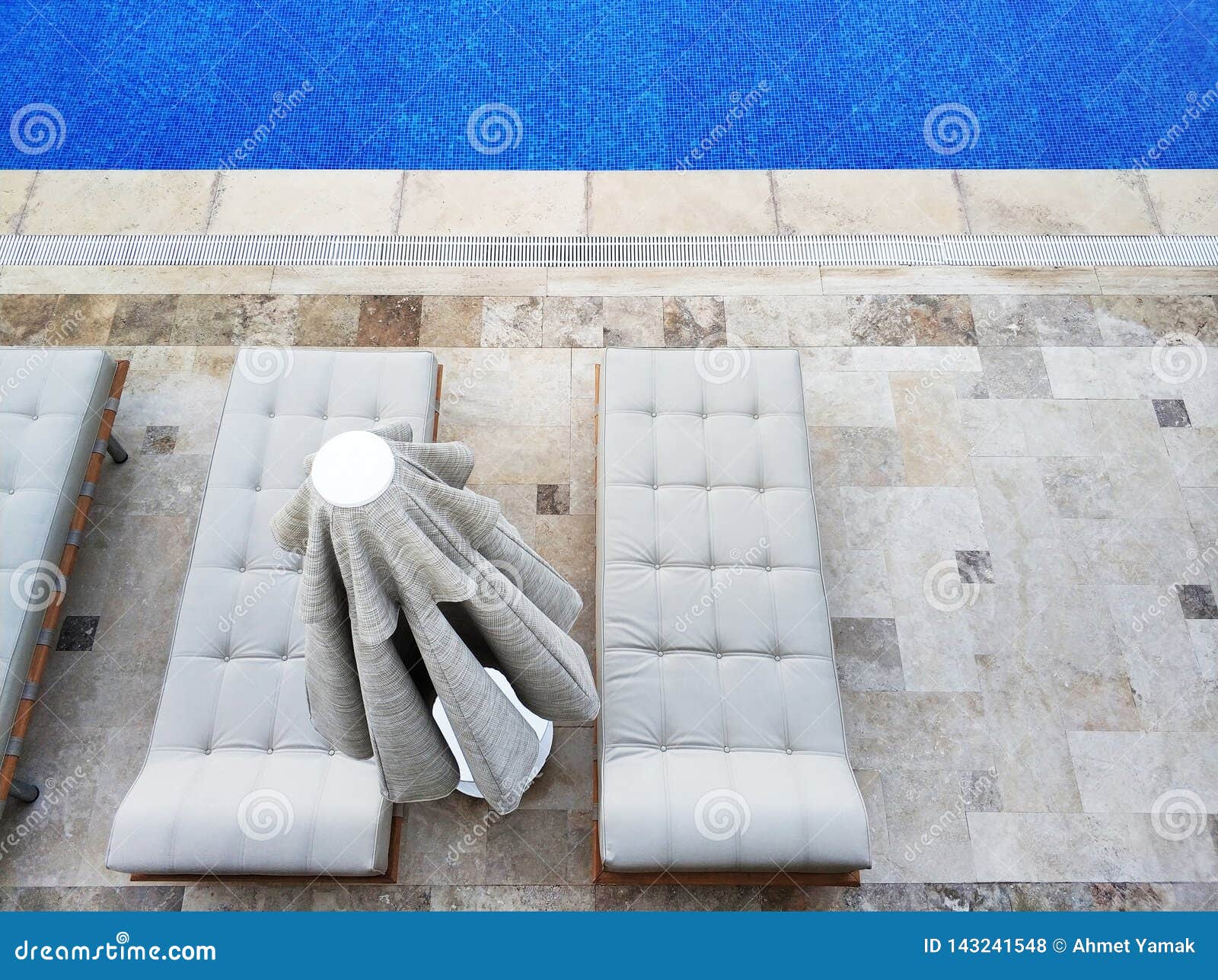 Swimming Pool with Lounge Beds Stock Photo Image of deck, hotel