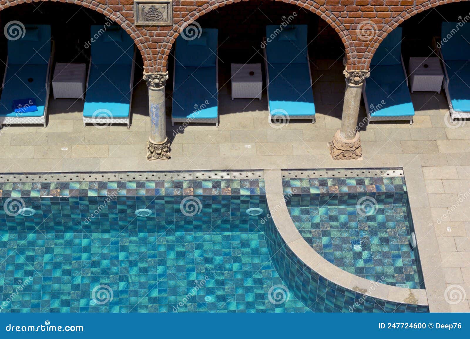 Swimming Pool in a Luxury Hotel in Cappadocia, Turkey Stock Photo