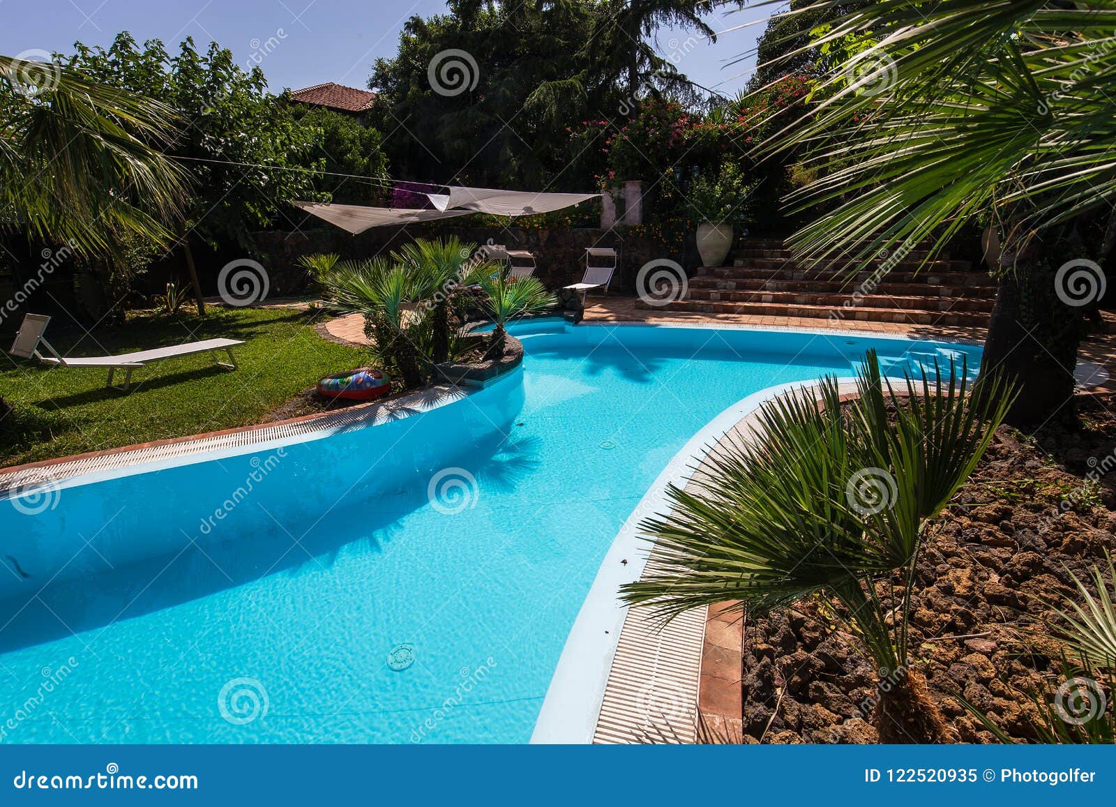 Swimming Pool In My Garden In Naples Italy Editorial Image