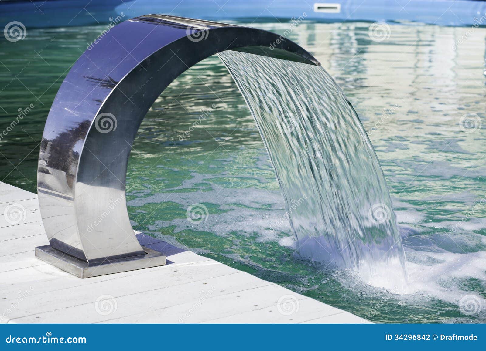 Swimming Pool Waterfall Jet Stock Photo Image of hygiene, jacuzzi 34296842