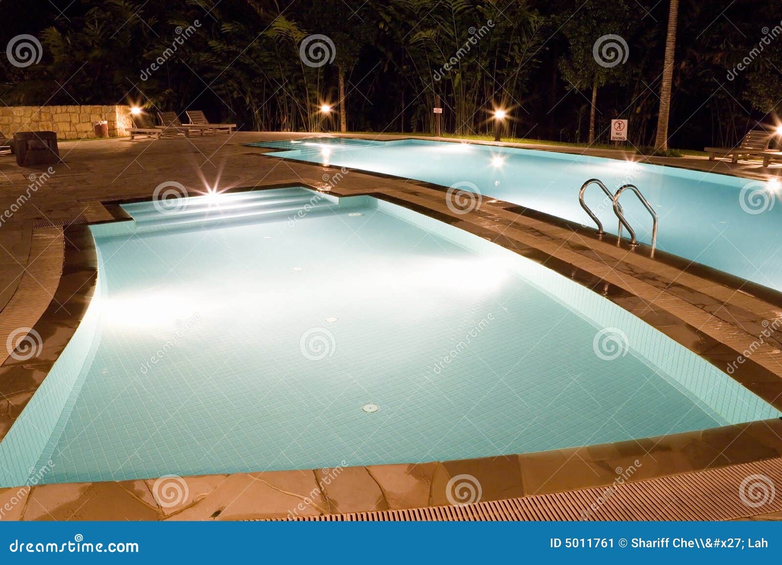 swimming pools at night