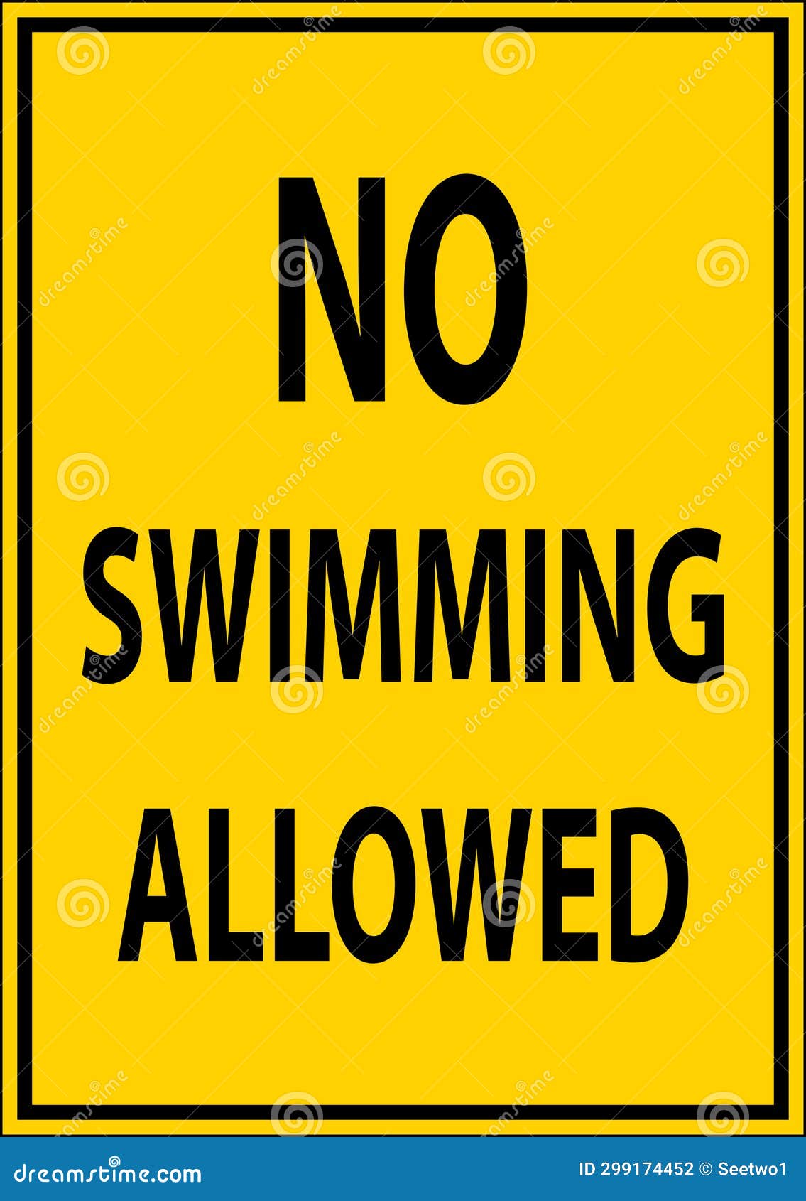 Swimming Prohibited Sign, No Swimming Allowed Stock Vector