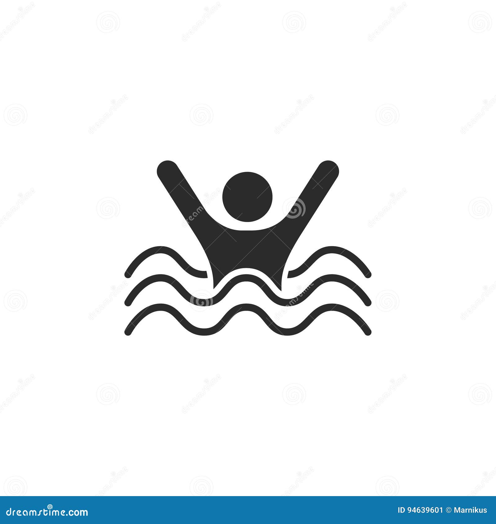 Swimming sign. Sea wave stock vector. Illustration of sign - 94639601