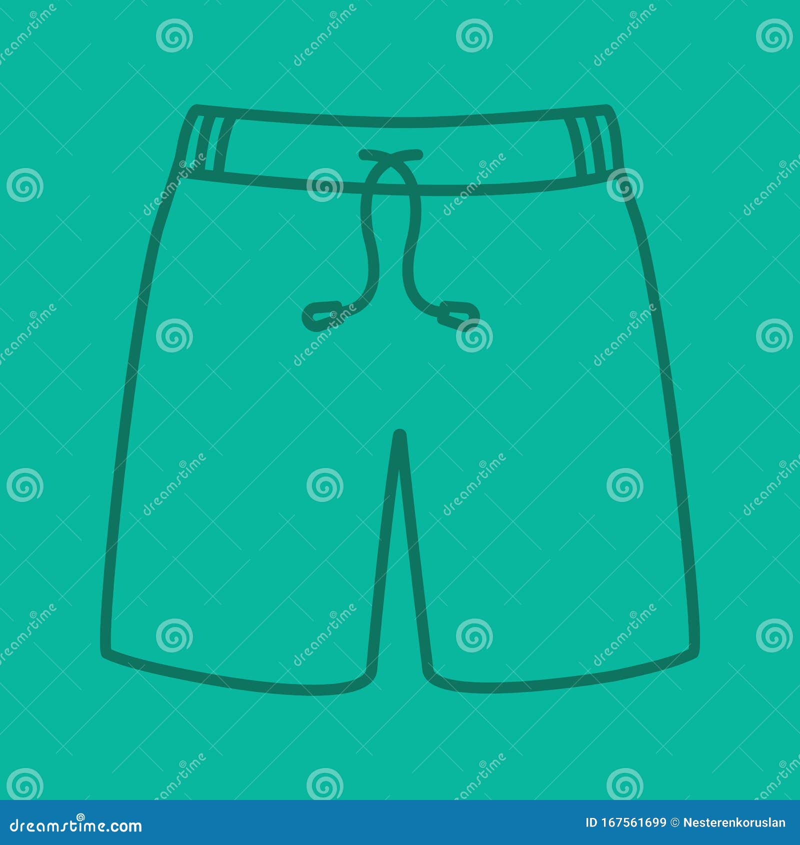 Swimming Trunks Color Linear Icon Stock Vector - Illustration of ...