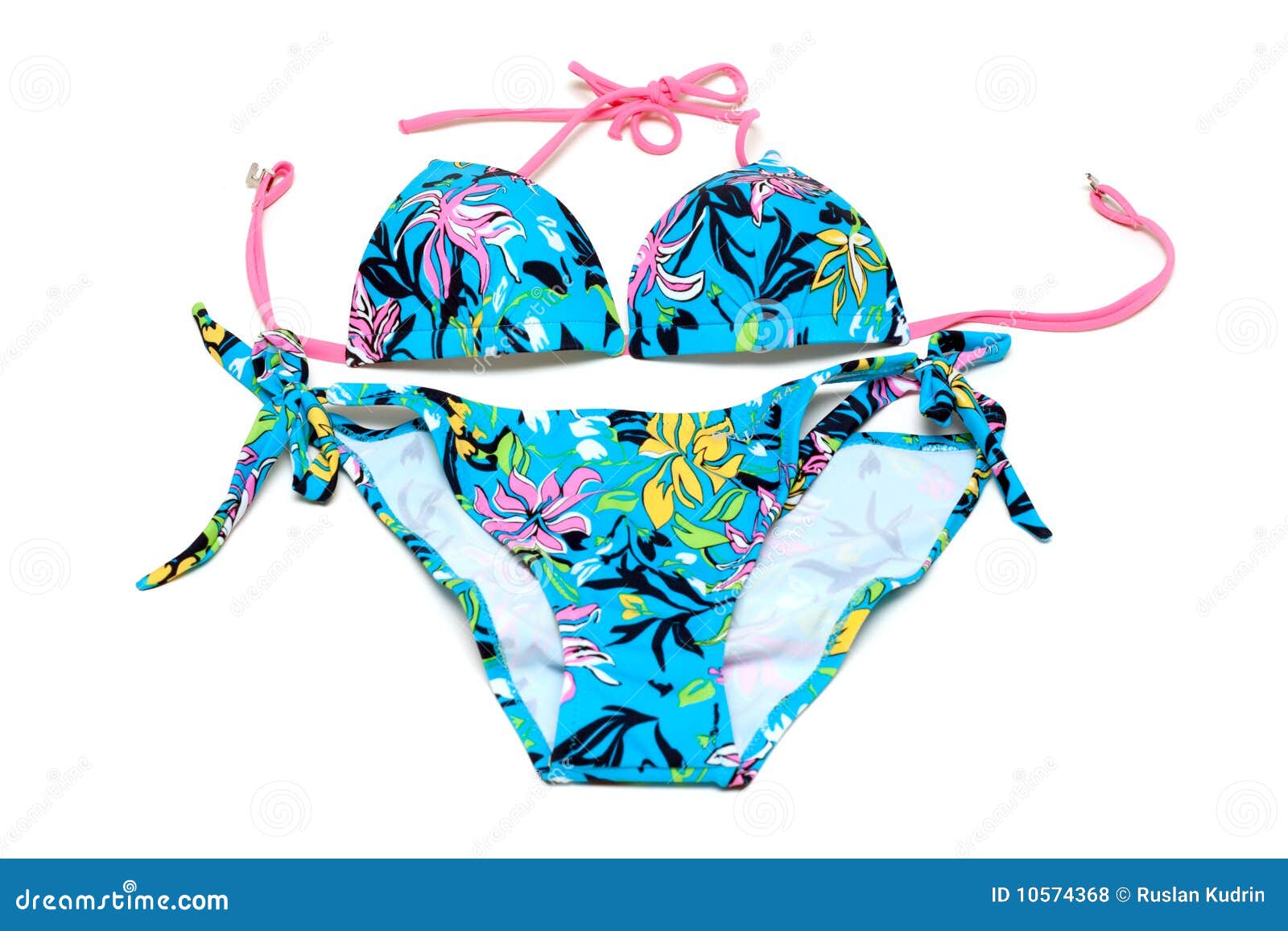 Swimsuit azul feminino foto de stock. Imagem de branco - 10574368