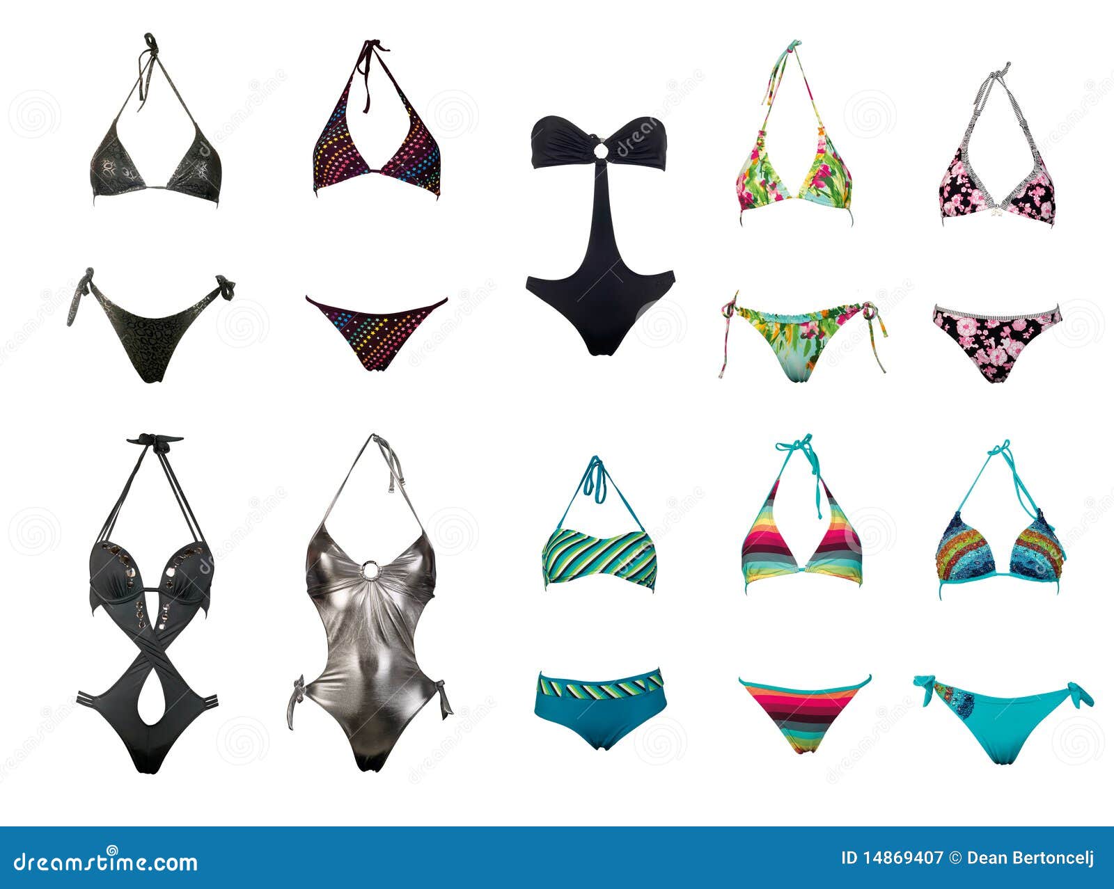 Swimsuits collection stock image. Image of green, season 14869407