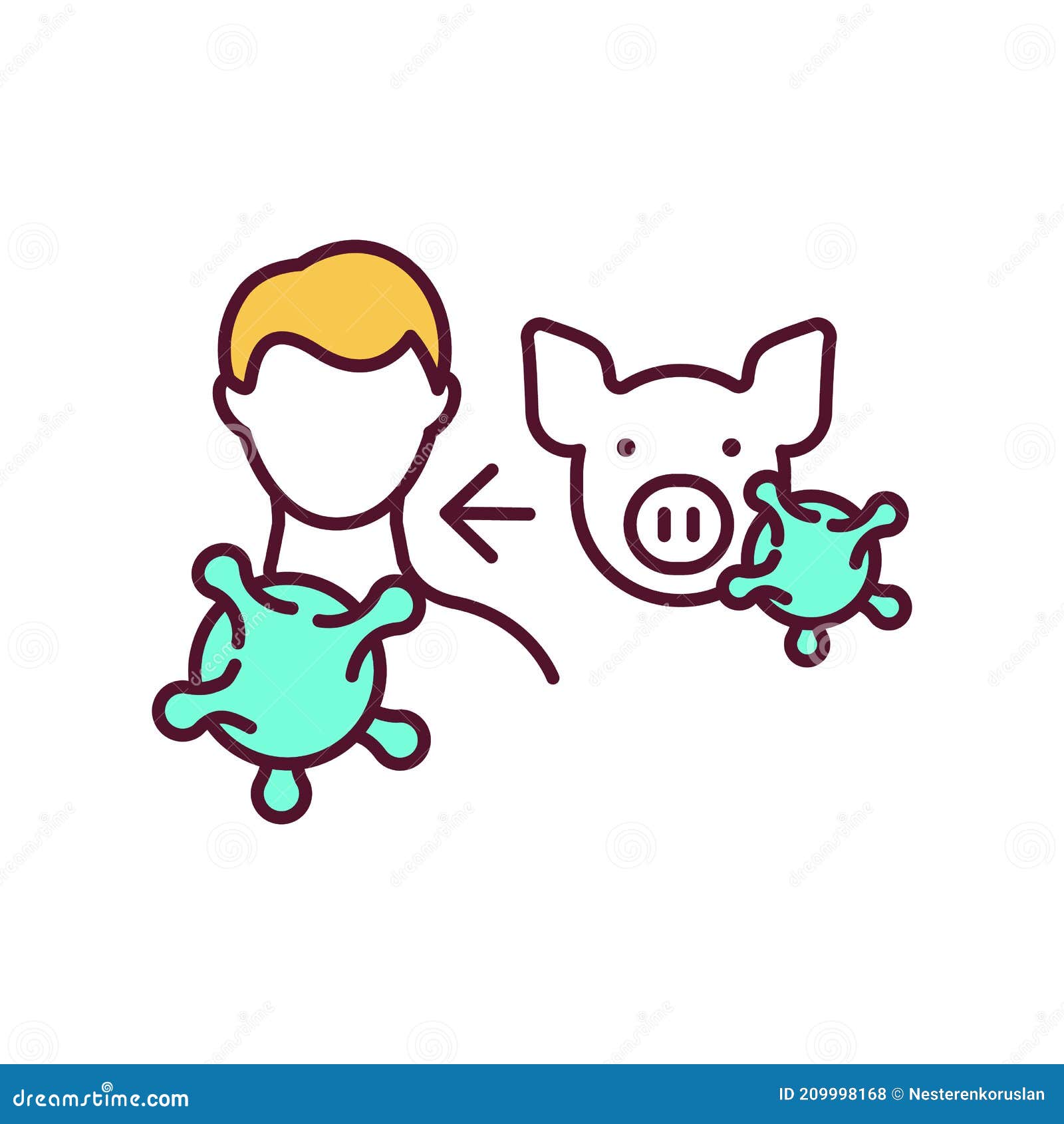 swine influenza rgb color icon