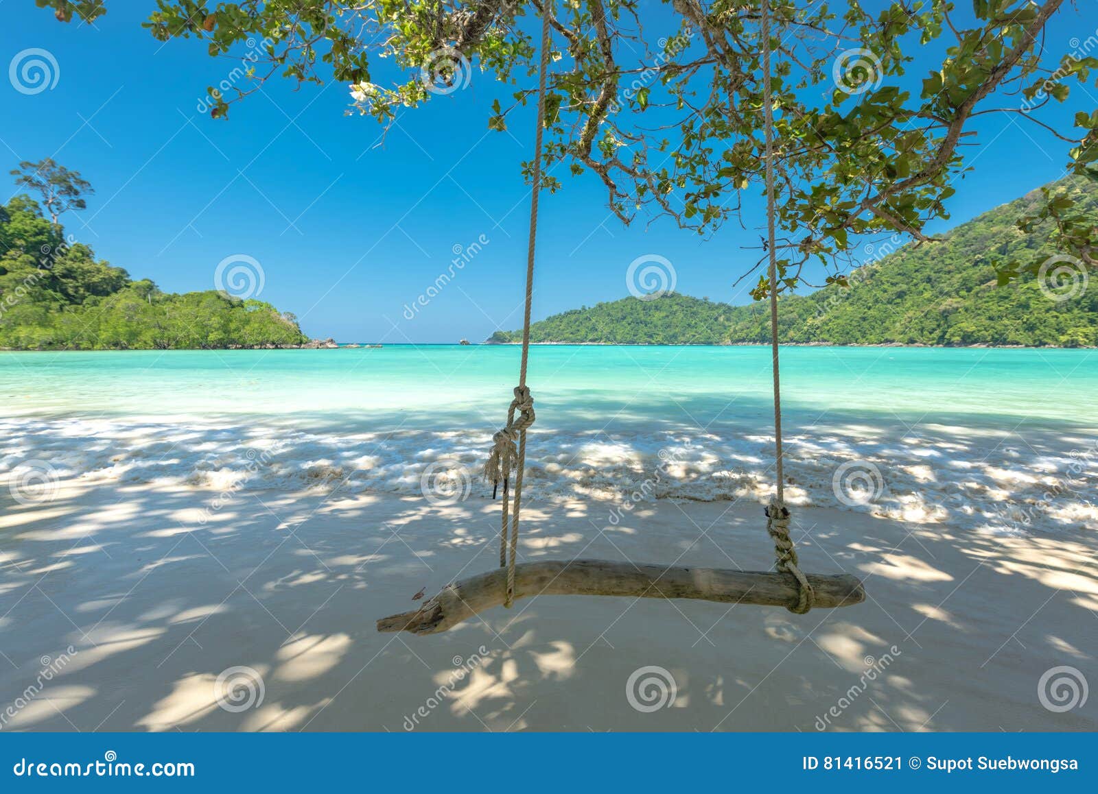 swing and beautiful beach for relaxation, located surin island,