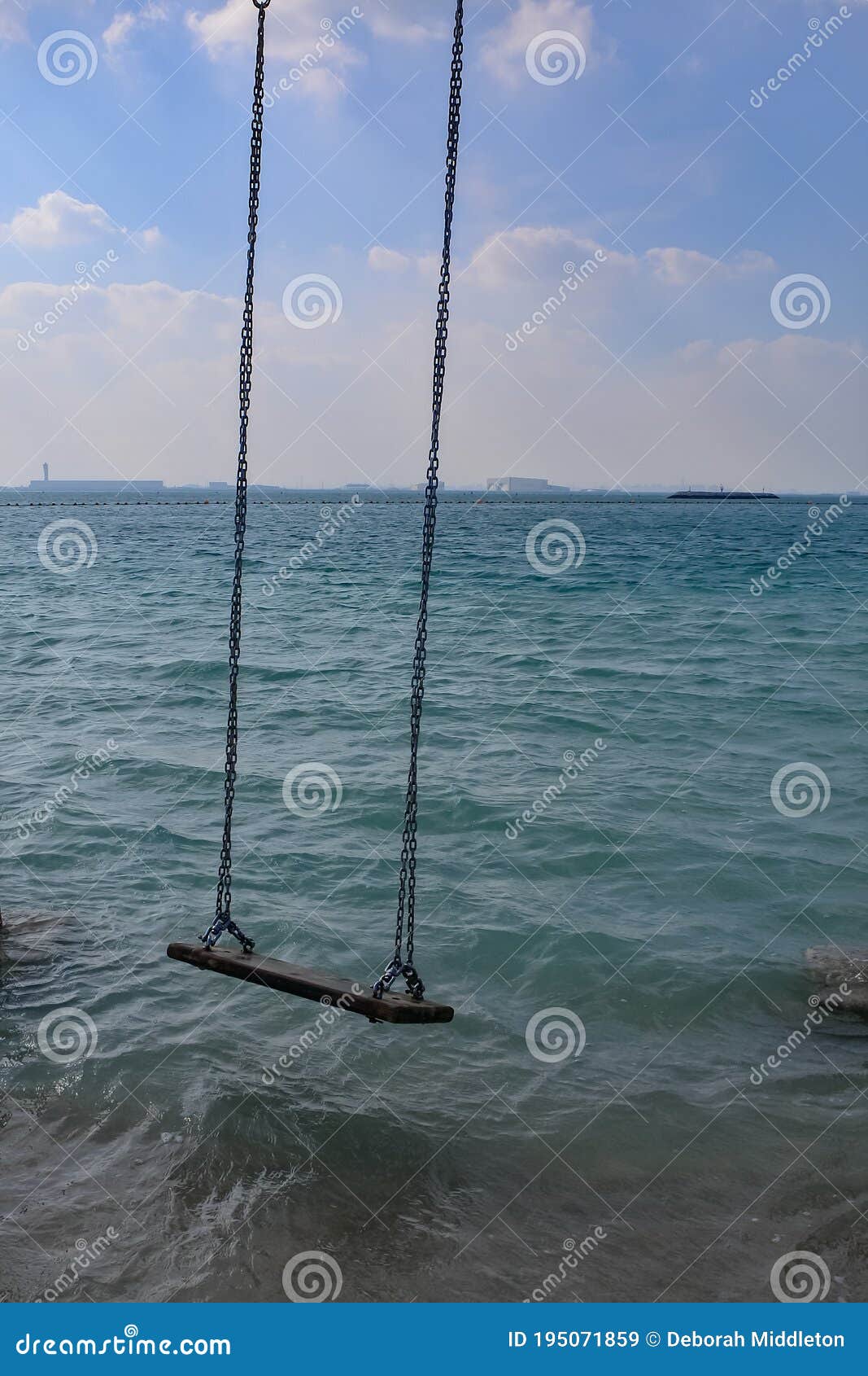 Swing Over the Water at High Tide Stock Image Image of holiday