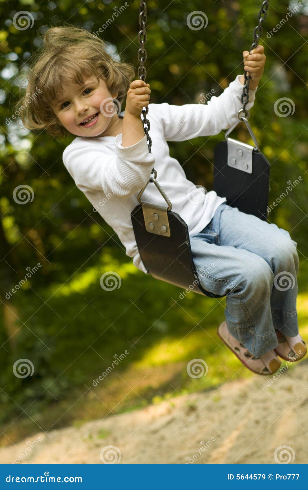 Swinging stock image. Image of cute, arms, girl, movement 5644579