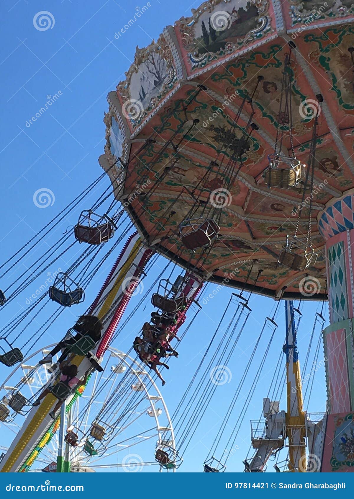 Swinging at the fair stock image. Image of exciting, fair 97814421