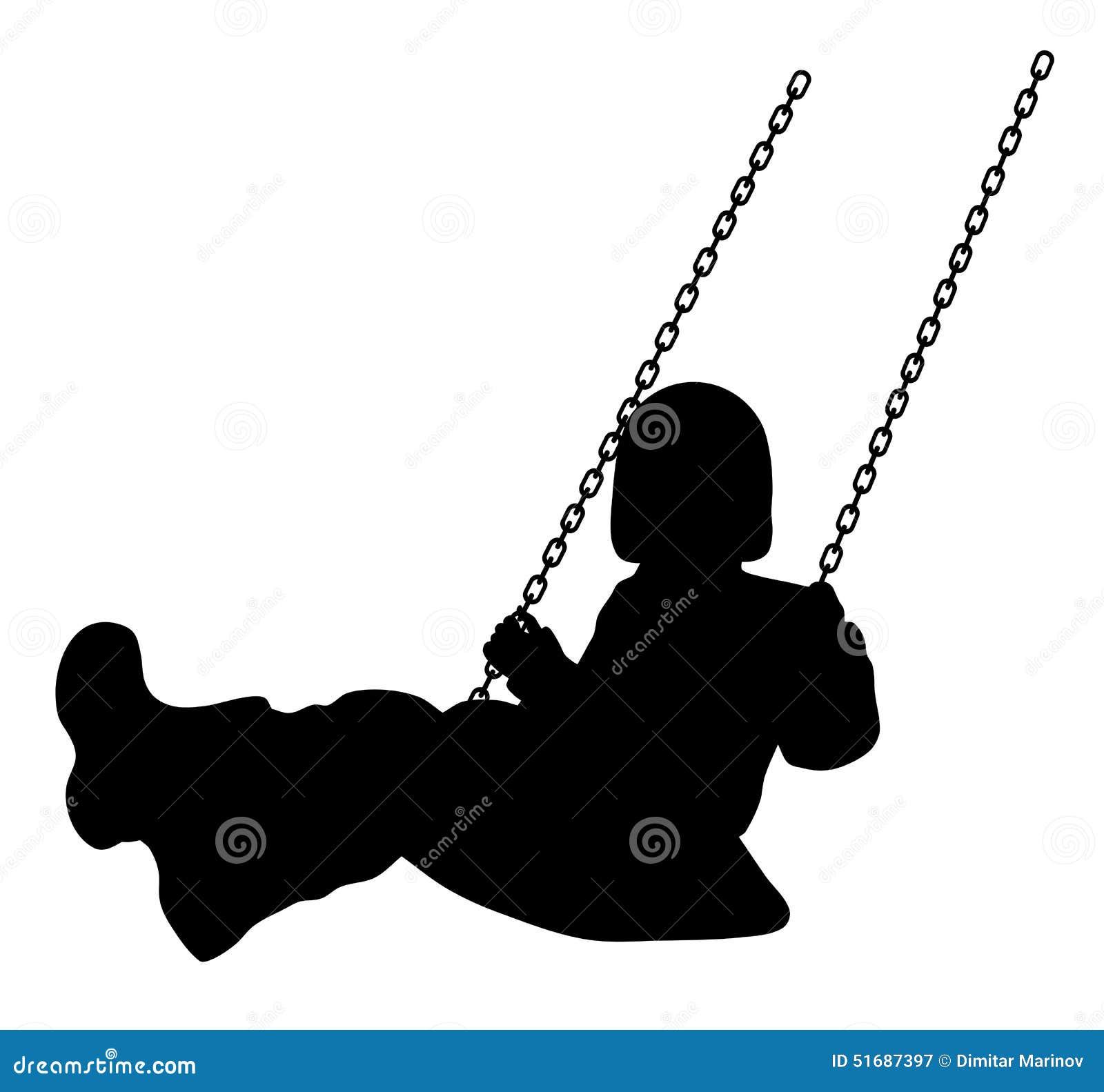 Swinging kid stock vector. Illustration of vector, emotion 51687397