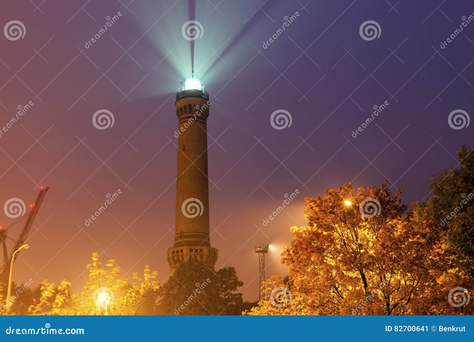 swinoujscie lighthouse at evening